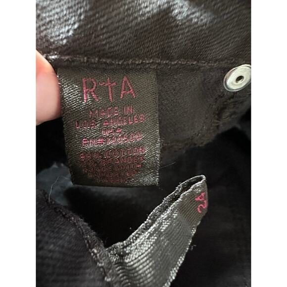 RtA x Harrods Cutoff Shorts Size 24 Black Denim Distressed NWT LA Made - Picture 5 of 6